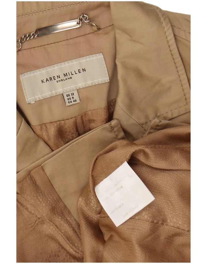 KAREN MILLEN Chaqueta tipo blazer de 5 botones para mujer UK 42 Viscosa beige mediana