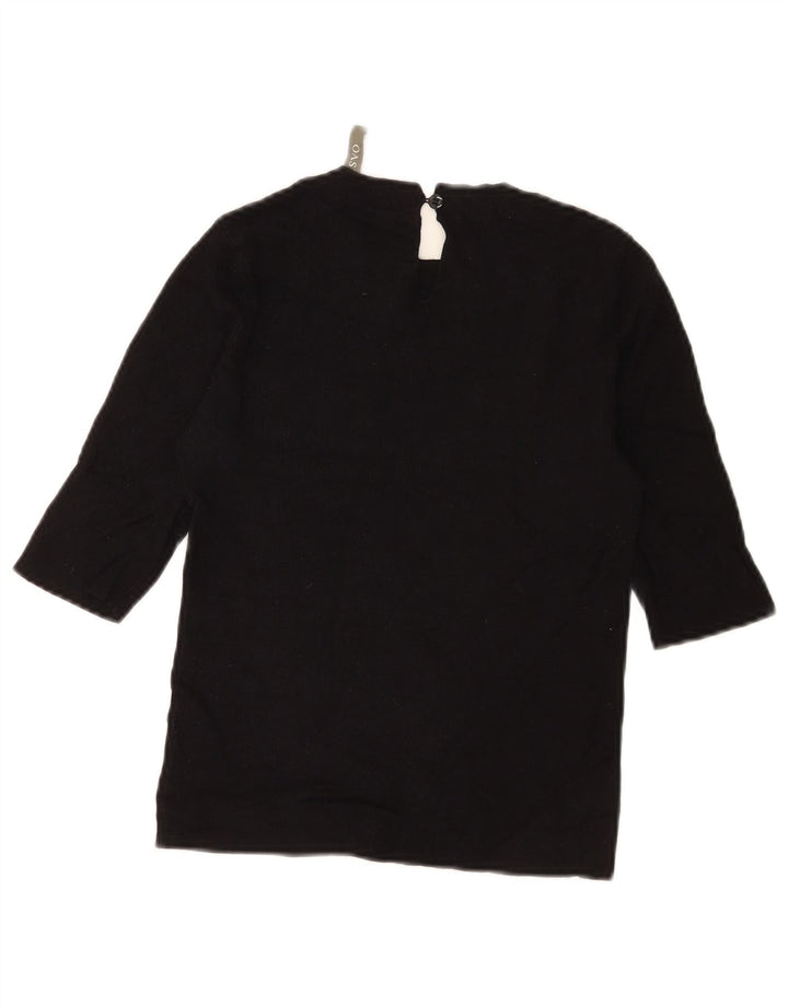Oasis Mujer Top Manga 3/4 UK 8 Small Negro