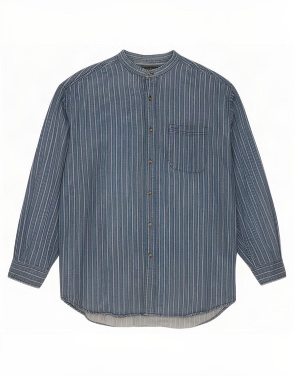 Croft & Barrow Camisa alta para hombre XL Algodón a rayas azules