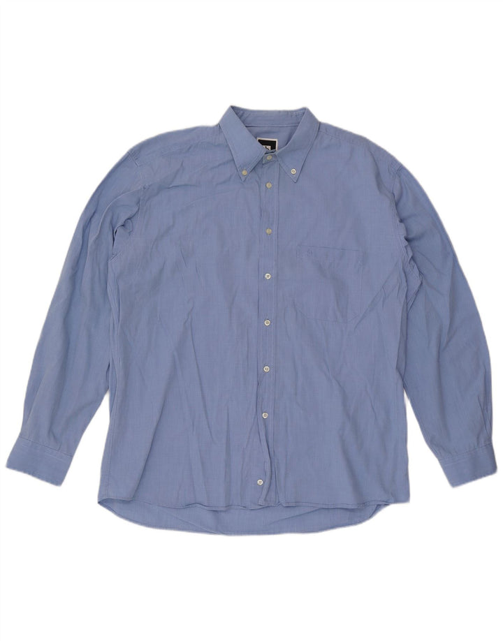 Camisa Roccobarocco Hombre Grande Azul Algodón