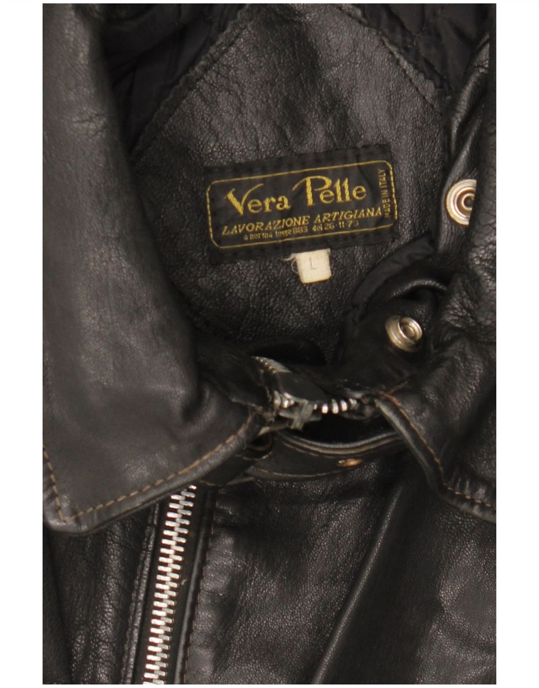 VINTAGE Chaqueta de cuero para hombre Reino Unido 40 Cuero negro grande