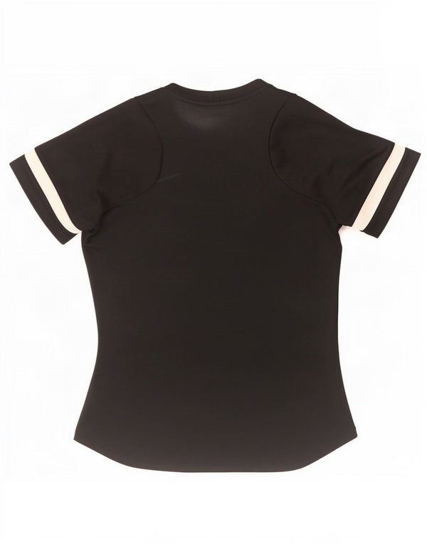 Nike Camiseta Dri Fit para mujer UK 10 Small Black Colourblock Poliéster