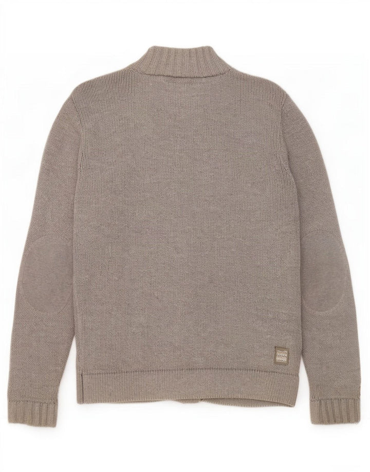 Jack & Jones Hombre Cárdigan De Algodón A Rayas Gris Medio