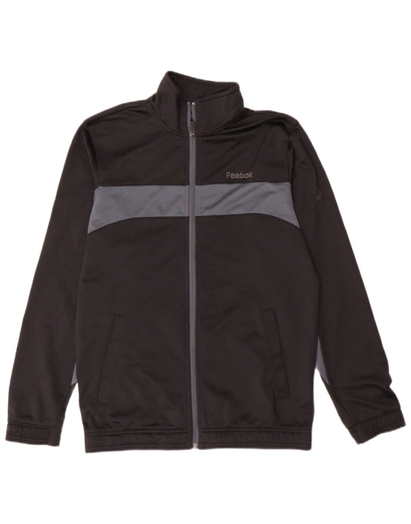 Reebok - Chaqueta de chándal para hombre, talla pequeña, color negro, poliéster