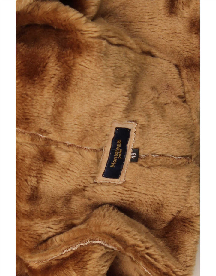 Montereggi Abrigo de piel de oveja para mujer IT 46 Cuero beige grande