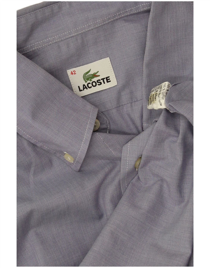 Camisa Lacoste Hombre Manga Corta Talla 42 Grande Algodón Azul