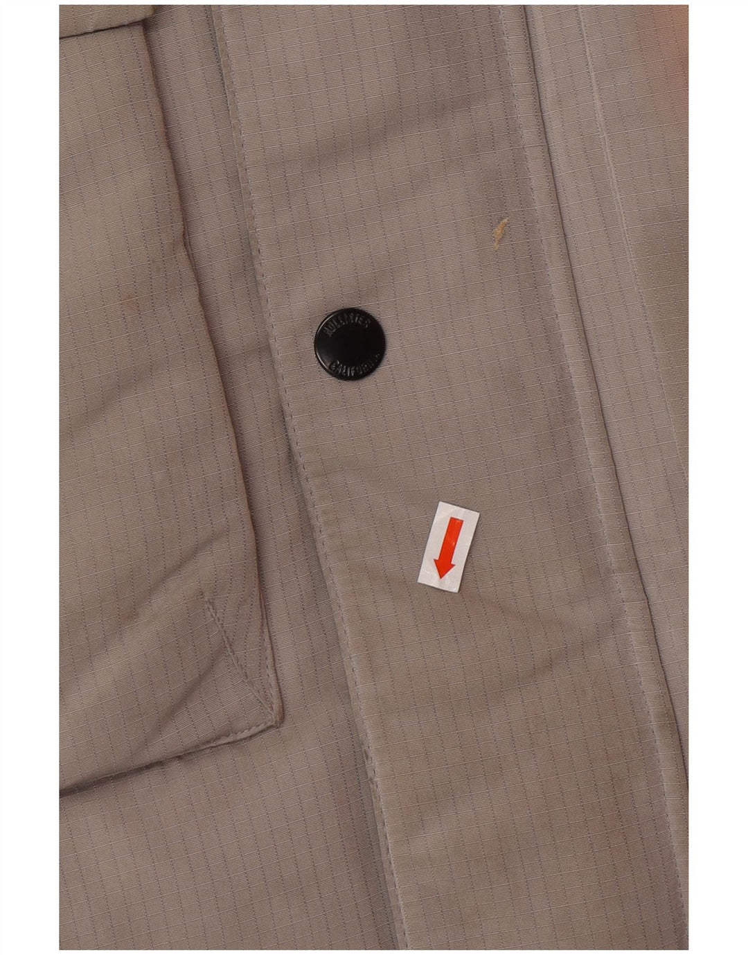 HOLLISTER Chaqueta acolchada con capucha para hombre Reino Unido 40 Poliéster gris grande