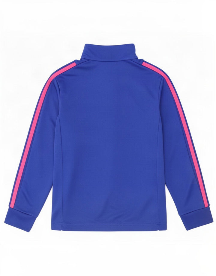 Adidas Niñas Climalite Zip Neck Jersey Chándal Top 7-8 Años Azul