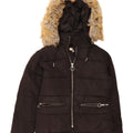 Topshop Chaqueta acolchada extragrande con capucha para mujer UK 4 XS Poliéster negro
