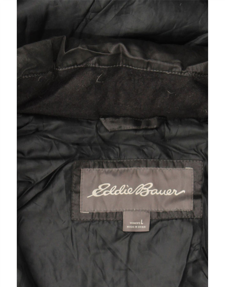 EDDIE BAUER Womens Hooded Padded Jacket UK 16 Large Black Polyester Vintage Eddie Bauer and Second-Hand Eddie Bauer from Messina Hembry 