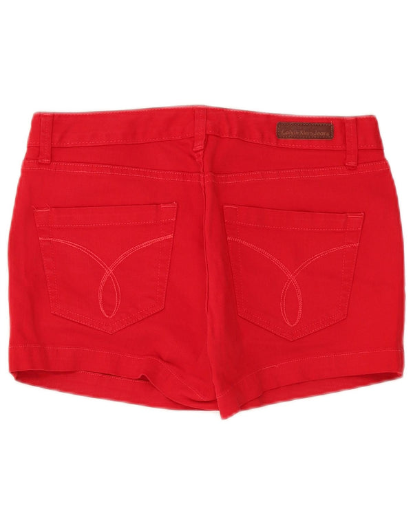 Calvin Klein Shorts De Mezclilla Para Mujer W26 Pequeño Algodón Rojo