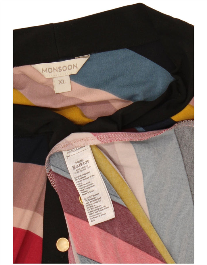 MONSOON Vestido largo con lazo delantero para mujer UK 40 XL Rayas multicolores