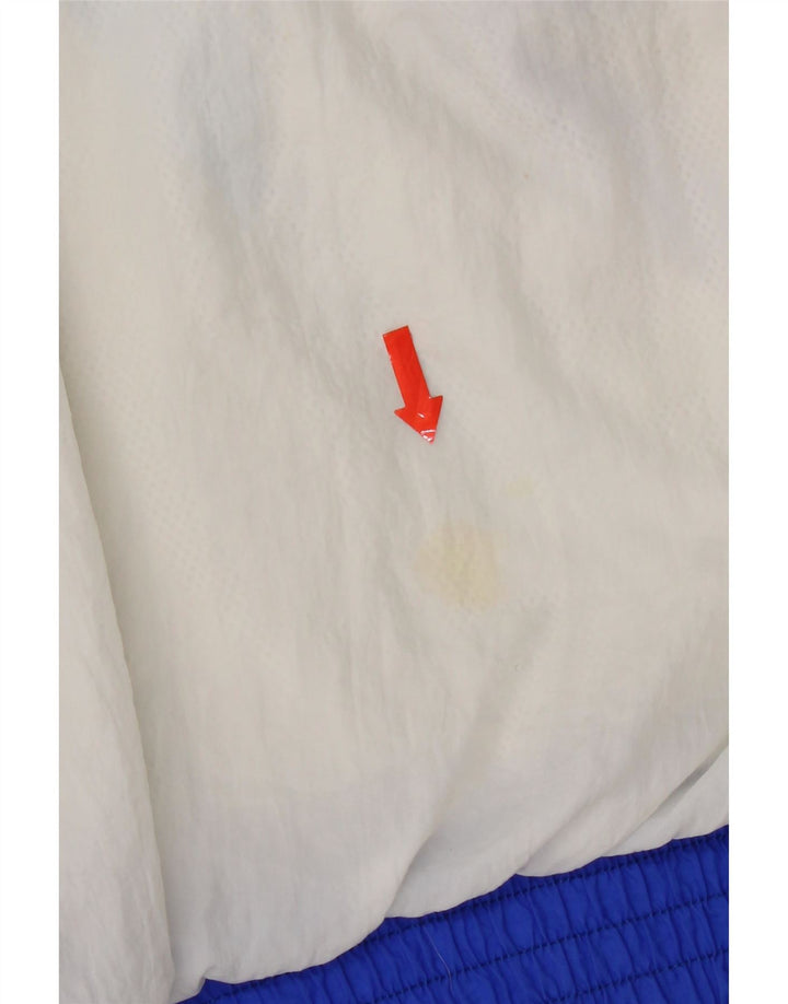 Vintage mujer chándal top chaqueta Reino Unido 14 medio blanco colorblock