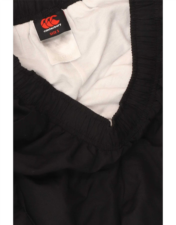 Pantalones cortavientos con estampado Canterbury para hombre, poliéster negro pequeño