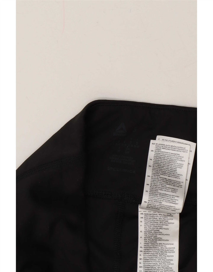 Reebok Leggings para mujer Reino Unido 8/10 Pequeño Negro Poliéster