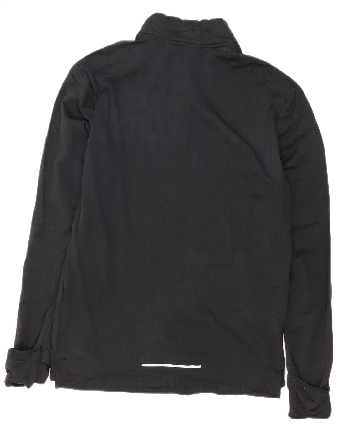 NIKE Hombre Zip Neck Pullover Chándal Top Mediano Negro Poliéster