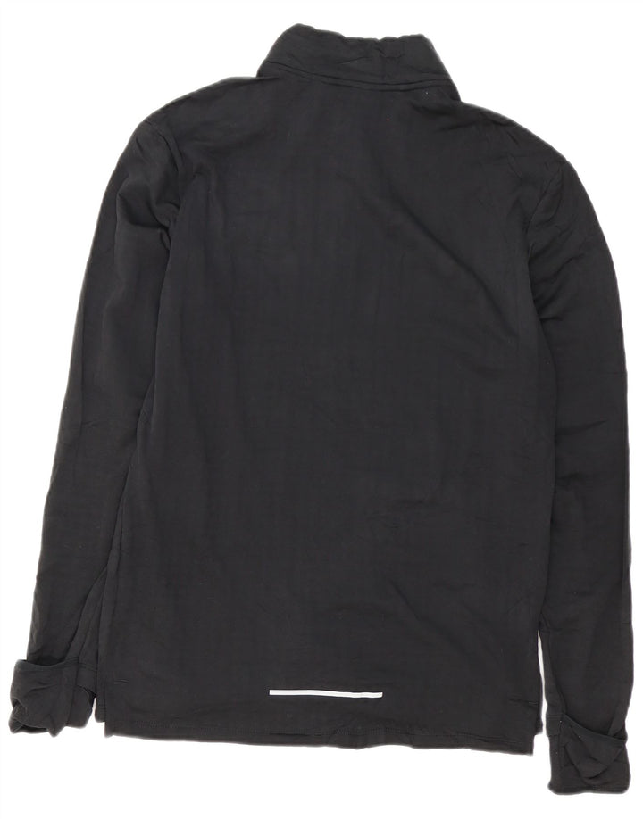 NIKE Hombre Zip Neck Pullover Chándal Top Mediano Negro Poliéster