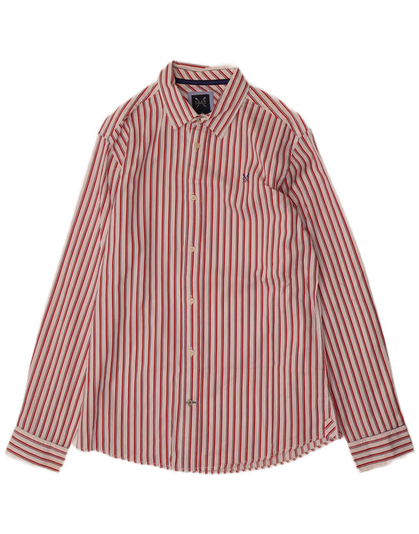 Crew Clothing Camisa para hombre Algodón a rayas rojo medio