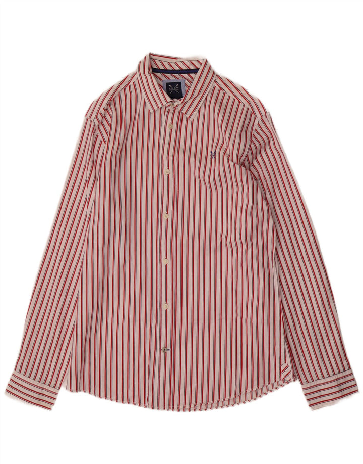 Crew Clothing Camisa para hombre Algodón a rayas rojo medio