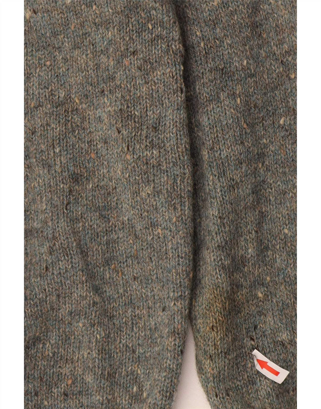 Vintage hombres V-cuello jumper suéter gris medio Argyle/diamante lana virgen