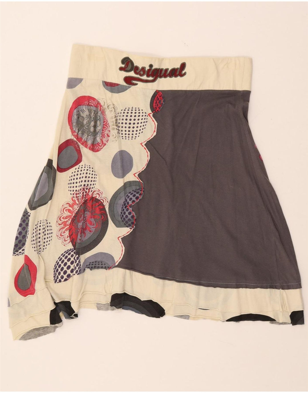 DESIGUAL Falda asimétrica gráfica para mujer XL W32 Multicolor floral