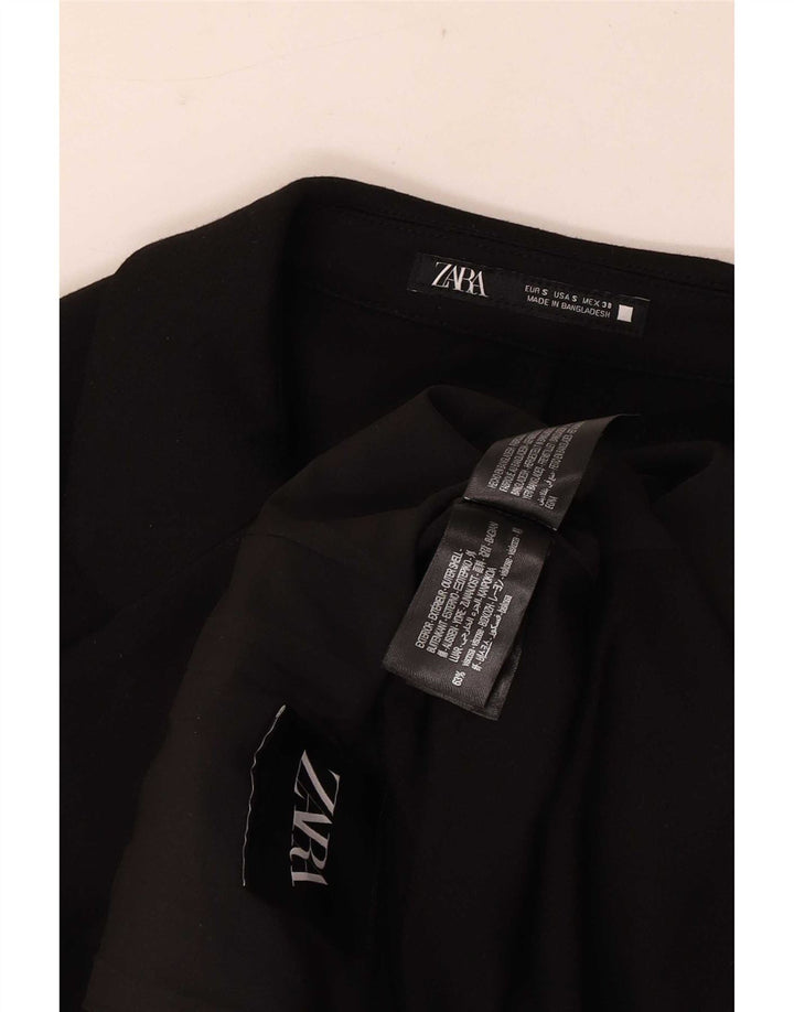 Zara Chaqueta tipo blazer de 2 botones para hombre UK 36 Small Black Viscose Classic