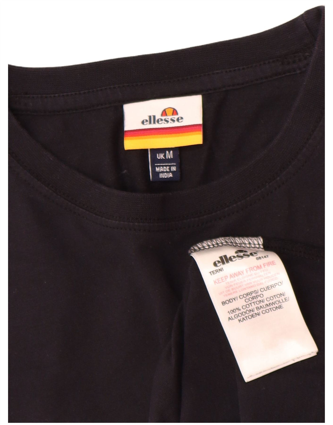 Ellesse - Camiseta gráfica para hombre, talla mediana, algodón negro