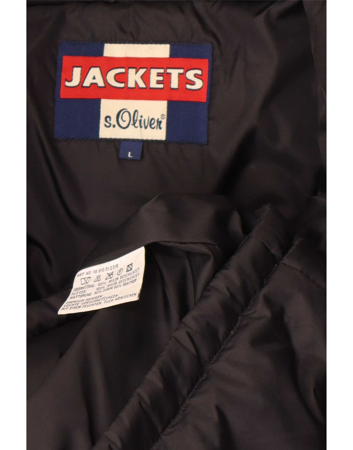 S.Oliver Chaqueta acolchada para hombre UK 40 Large Nylon negro
