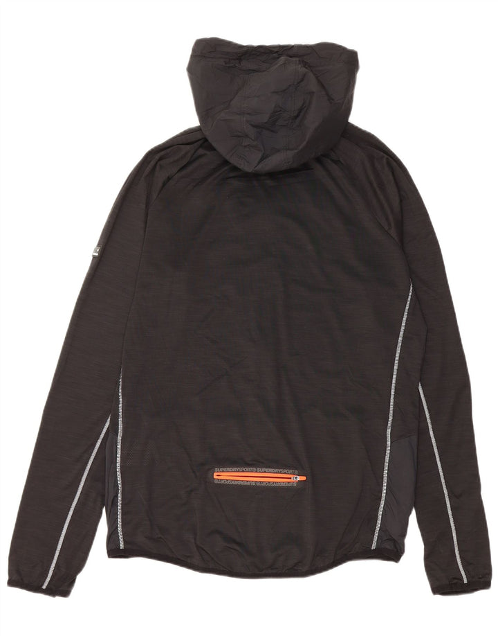 Superdry Chaqueta de chándal con gráfico y ajuste atlético para hombre, talla grande, color negro