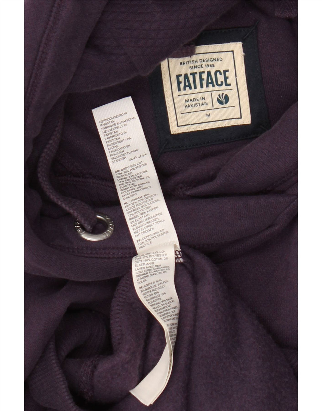 Fat Face Jersey con capucha extragrande para mujer UK 44 Algodón morado mediano