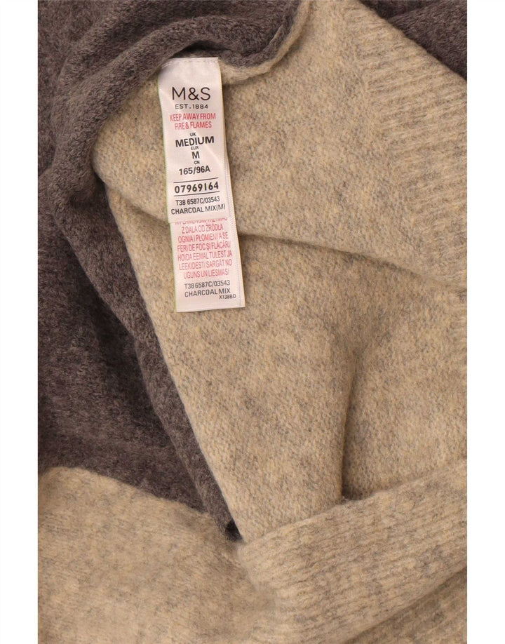 Marks & Spencer Jersey con cuello alto para mujer, talla 44, color gris medio