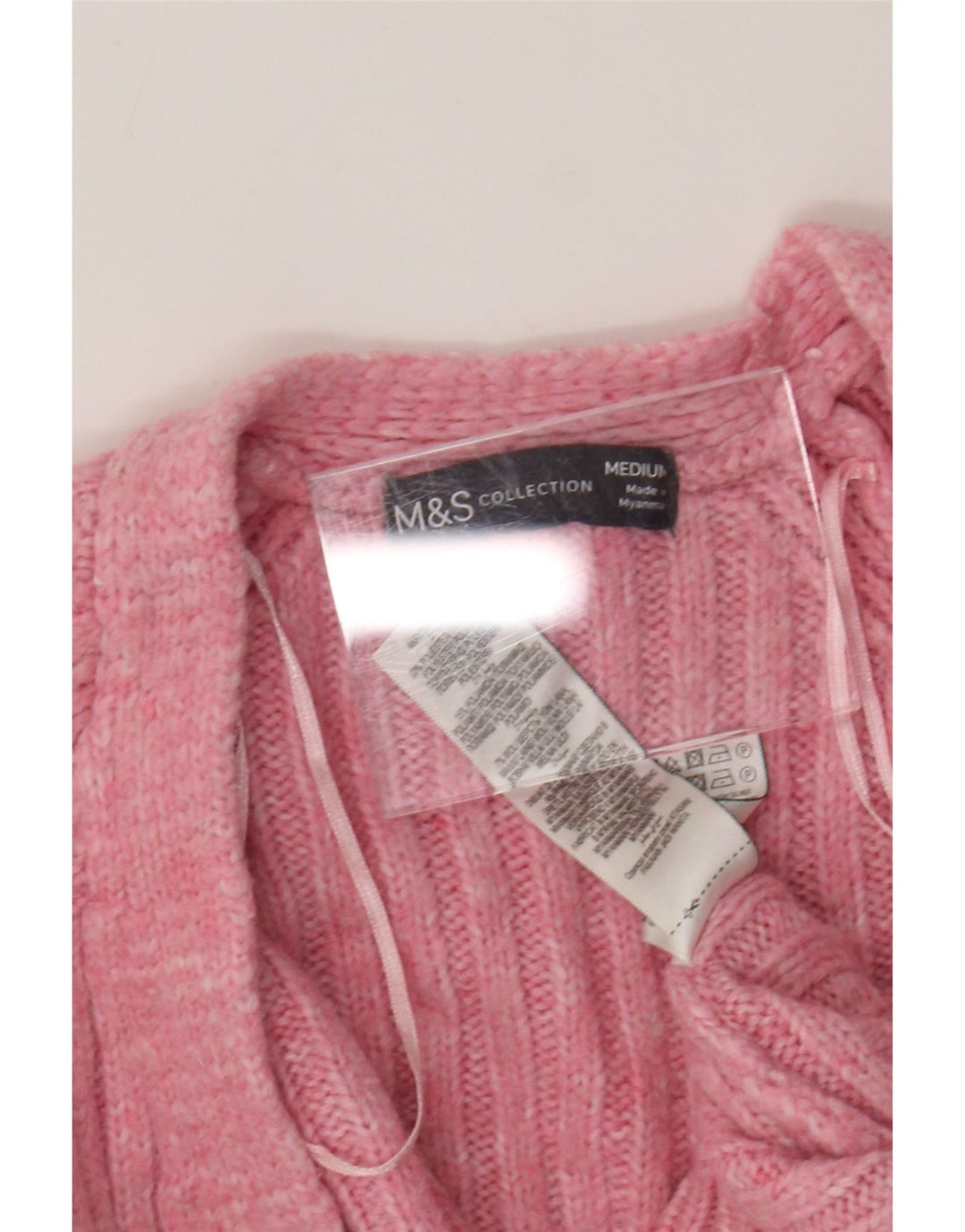 Marks & Spencer Suéter tipo cárdigan abierto para mujer Reino Unido 44 Acrílico rosa medio
