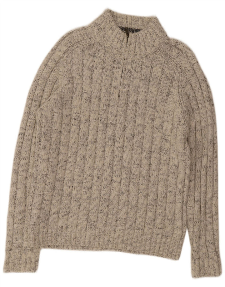Marks & Spencer Jersey con Cuello y Cremallera para Hombre Acrílico a Rayas Beige Grande