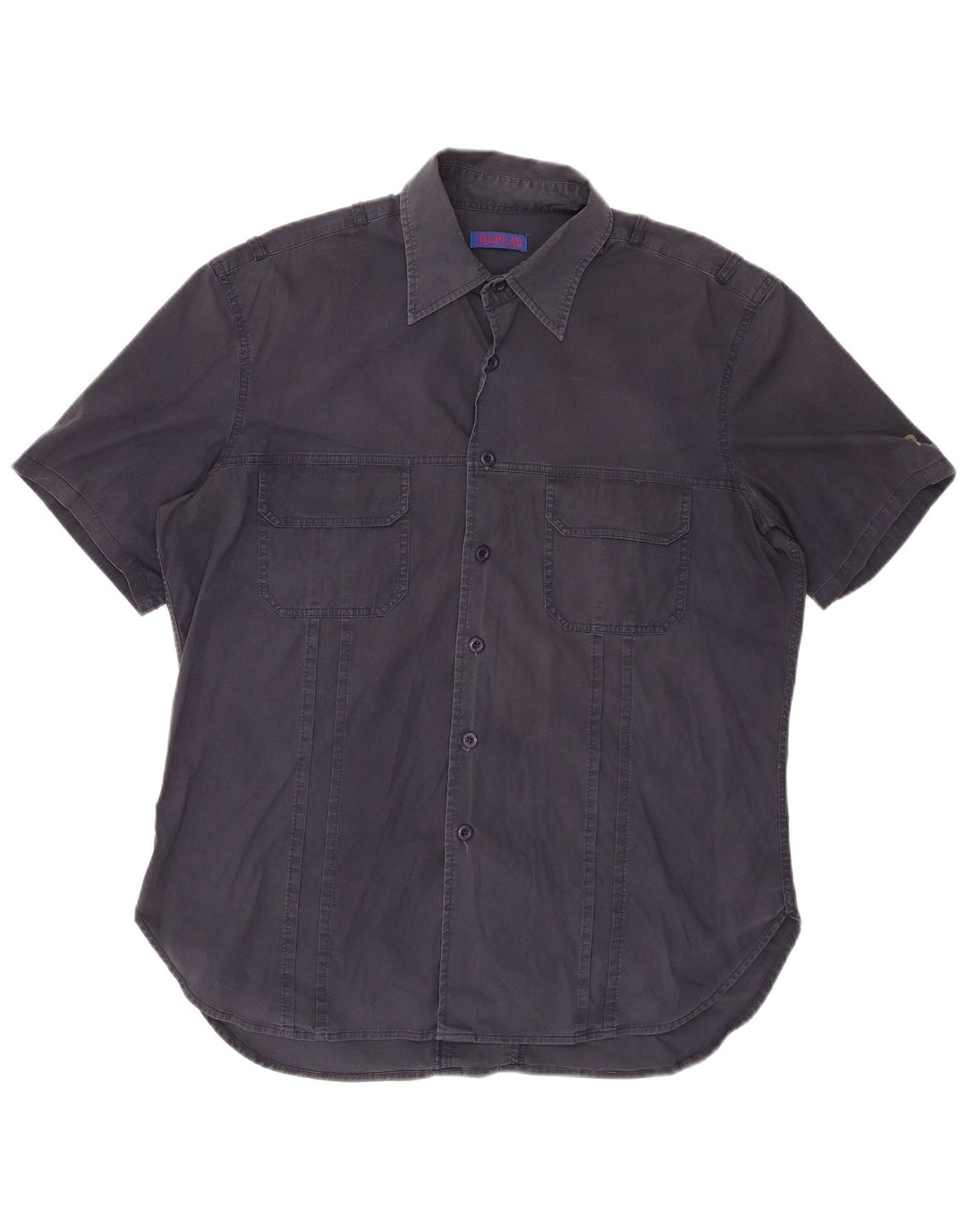 REPLAY Camisa Manga Corta Hombre 2XL Gris