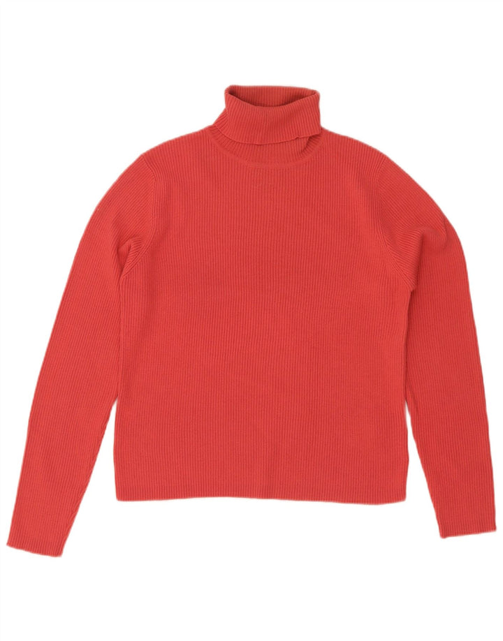 Marks & Spencer Jersey corto con cuello vuelto para mujer, talla 44, talla M, color rojo