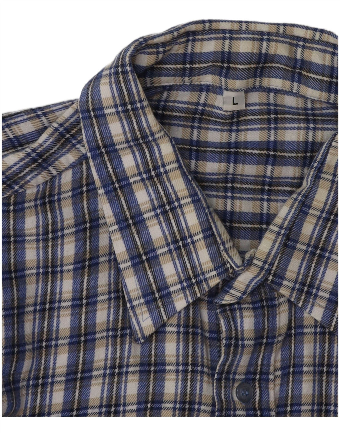 VINTAGE camisa de franela para hombre a cuadros azules grandes
