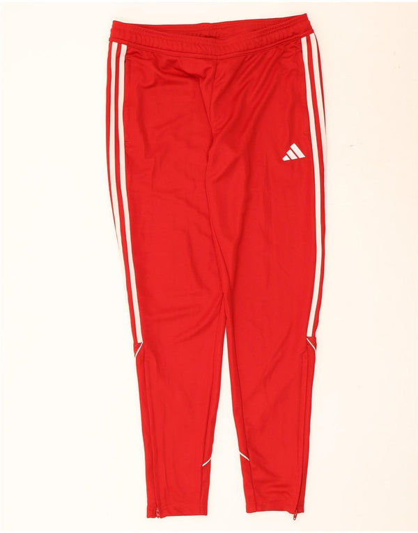 Adidas Pantalones de chándal Aeroready de corte regular para mujer, talla 40, color rojo medio
