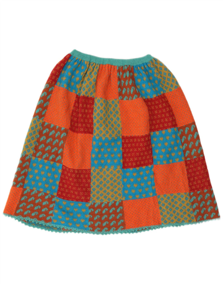 Vintage mujer punto A-Line falda W26 pequeño patchwork multicolor