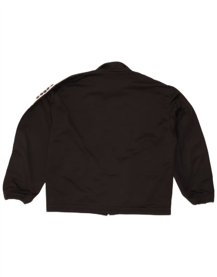 Diadora Mens Graphic Chándal Top Chaqueta UK 38 Medium Negro Colorblock