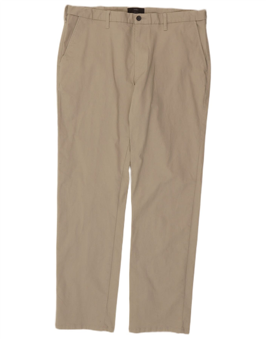 MARKS & SPENCER Pantalón chino recto para hombre W38 L33 Algodón beige