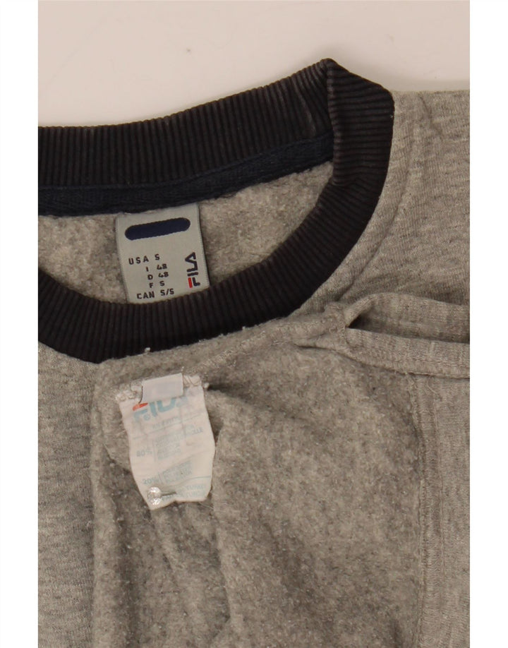 Fila Mens Graphic Sudadera Jumper IT 48 Algodón moteado gris medio