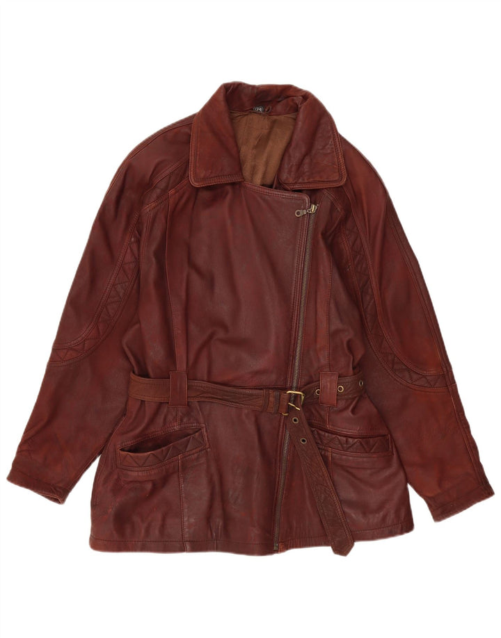 C&A Chaqueta de cuero New Fast de gran tamaño para mujer EU 34 XS Cuero marrón