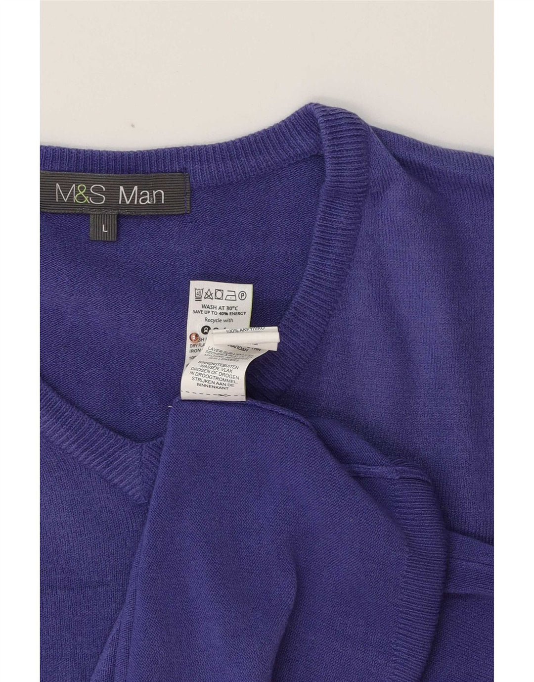 Marks & Spencer Suéter con Cuello en V para Hombre Acrílico Púrpura Grande