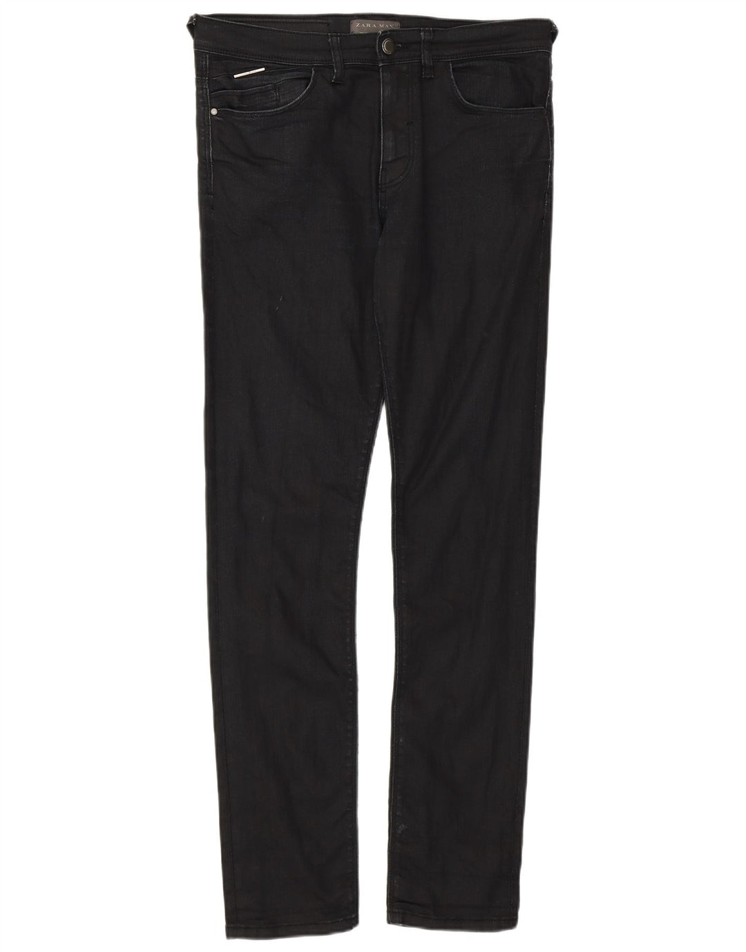 ZARA Vaqueros pitillo para hombre EU 40 Medium W31 L30 Algodón negro