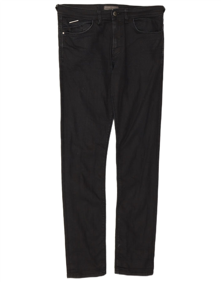 ZARA Vaqueros pitillo para hombre EU 40 Medium W31 L30 Algodón negro
