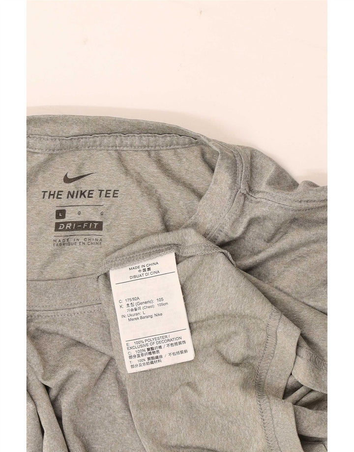 Camiseta Nike Dri Fit para hombre Top grande de poliéster moteado gris