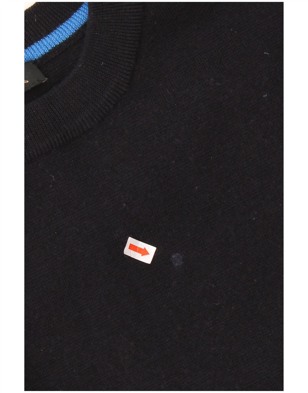 Jaeger Suéter corto con cuello redondo para mujer UK 46 Large Lana negra