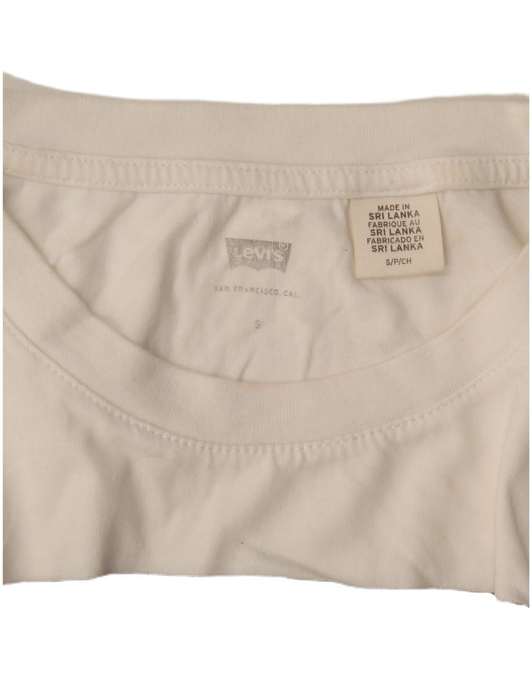 Levi's Top sin mangas con gráfico corto para mujer UK 10 Small White