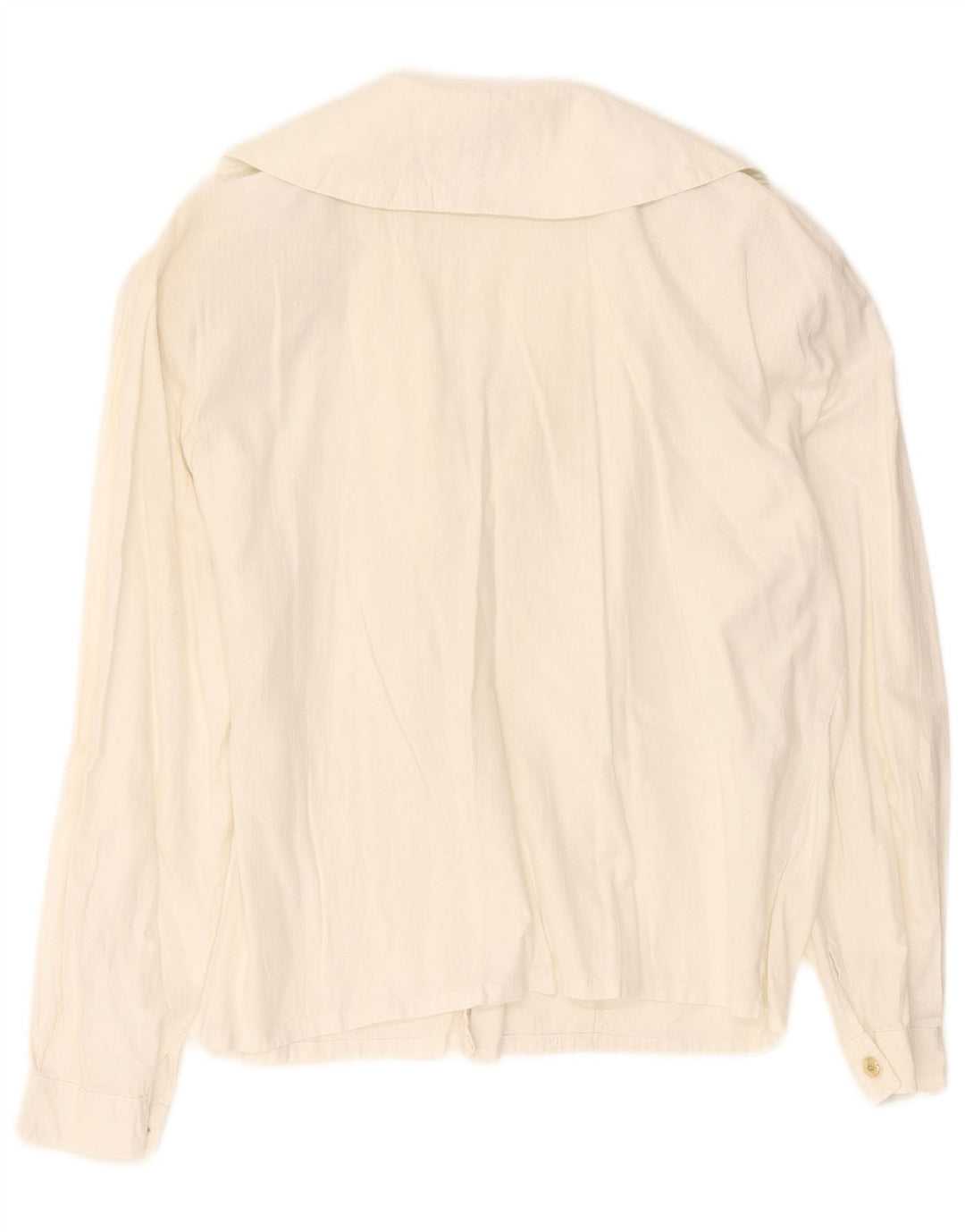 Vintage mujer doble pecho camisa blusa Reino Unido 16 blanco grande