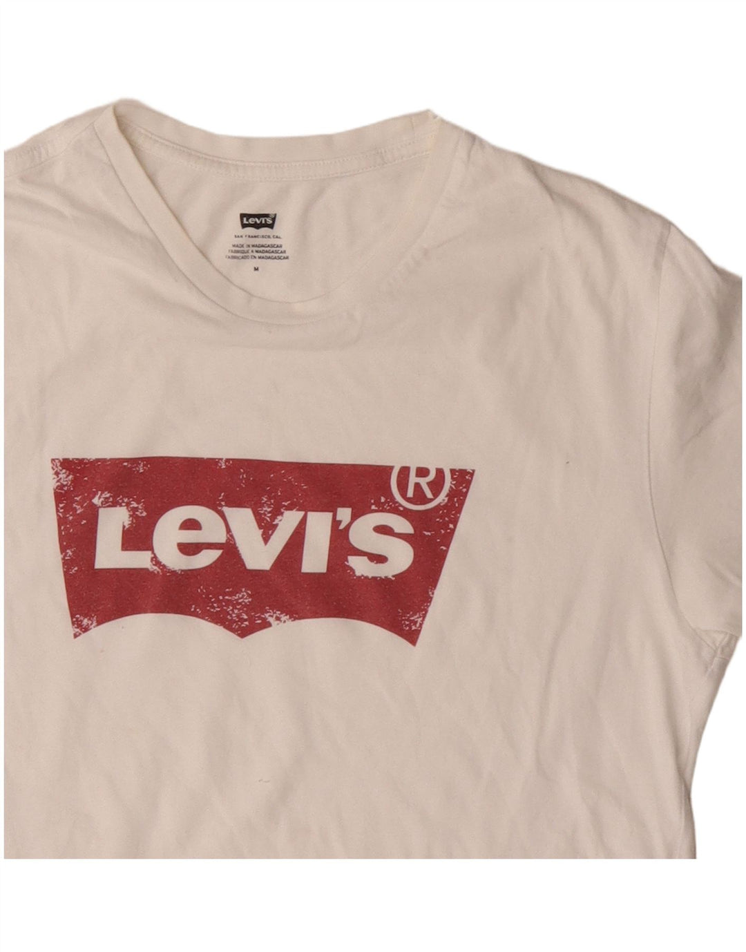 Levi's Camiseta gráfica para hombre Top mediano de algodón blanco